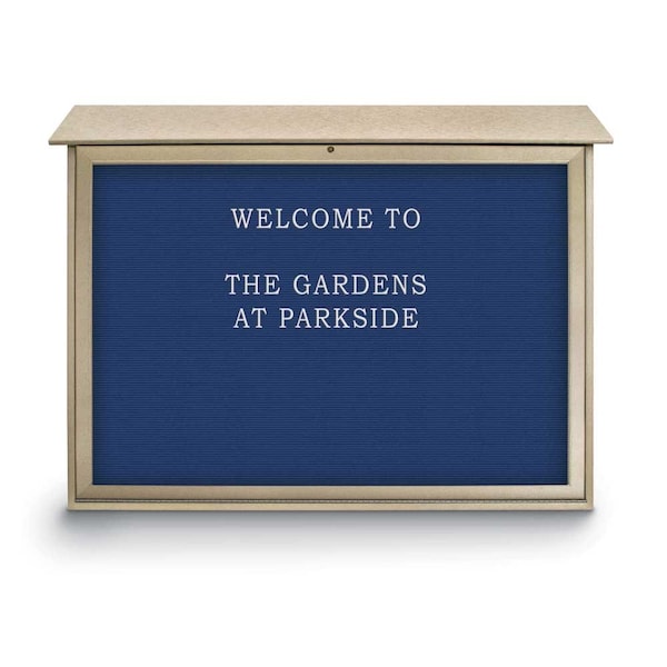 Indoor Enclosed Combo Board, 42"x32", Satin Frame/Burgundy & Medium Grey